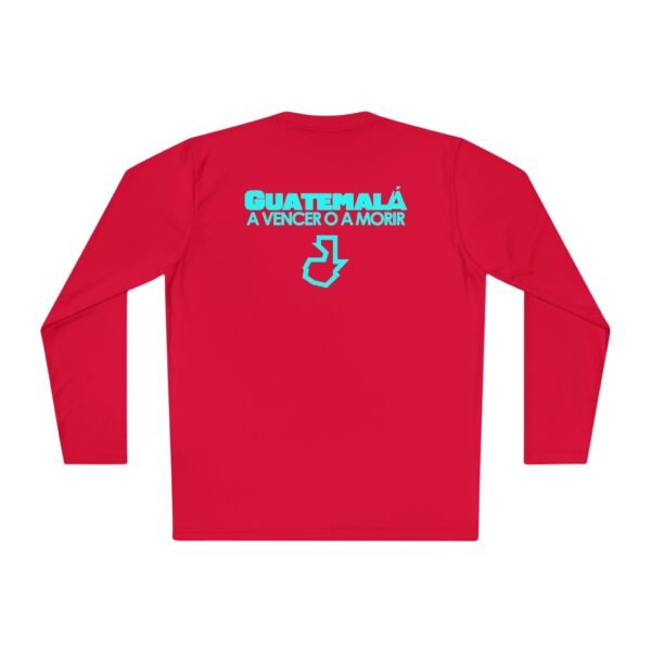 Camiseta unisex ligera manga larga espíritu guatemalteco perfecta para cualquier aficionado al fútbol.
