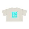 Chic Women's Crop Tee with Turquoise Geometric Design, Stylish Summer Top, Trendy Women's Tee, Casual Wear, Perfect for Festivals, Gifts