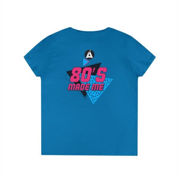 Retro V-Neck T-Shirt with 80's Neon Design, Fun Casual Wear, Perfect for Retro Parties, Birthdays, Gifts for Nostalgia Lovers