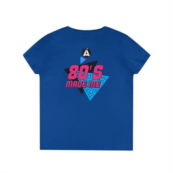 Retro V-Neck T-Shirt with 80's Neon Design, Fun Casual Wear, Perfect for Retro Parties, Birthdays, Gifts for Nostalgia Lovers