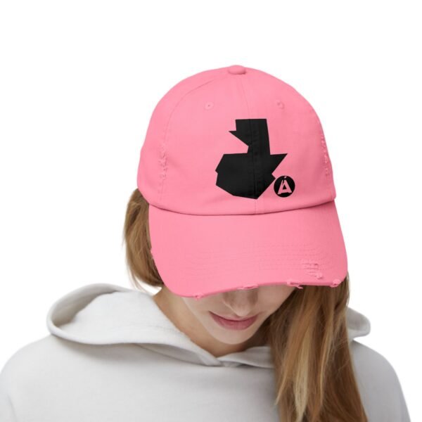 Gorra unisex desgastada y diseño de GUATE, perfecta para aventuras al aire libre.