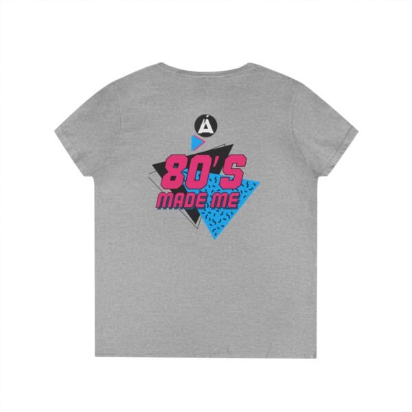 Retro V-Neck T-Shirt with 80's Neon Design, Fun Casual Wear, Perfect for Retro Parties, Birthdays, Gifts for Nostalgia Lovers