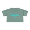 Chic Women's Crop Tee with Turquoise Geometric Design, Stylish Summer Top, Trendy Women's Tee, Casual Wear, Perfect for Festivals, Gifts