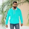 Vibrant Turquoise Unisex Pullover Hoodie, Cozy Everyday Wear, Perfect for Casual Outings, Gift for Friends, Comfortable Winter Layer