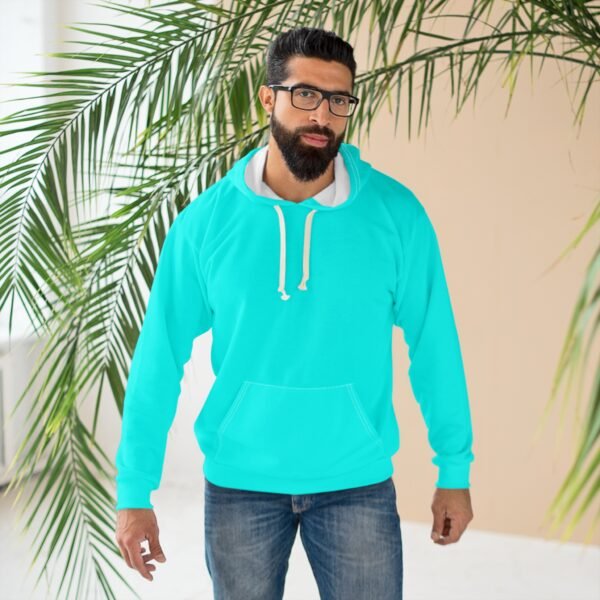 Vibrant Turquoise Unisex Pullover Hoodie, Cozy Everyday Wear, Perfect for Casual Outings, Gift for Friends, Comfortable Winter Layer