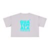 Chic Women's Crop Tee with Turquoise Geometric Design, Stylish Summer Top, Trendy Women's Tee, Casual Wear, Perfect for Festivals, Gifts