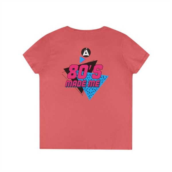 Retro V-Neck T-Shirt with 80's Neon Design, Fun Casual Wear, Perfect for Retro Parties, Birthdays, Gifts for Nostalgia Lovers