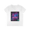 Retro V-Neck T-Shirt with 80's Neon Design, Fun Casual Wear, Perfect for Retro Parties, Birthdays, Gifts for Nostalgia Lovers