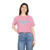 Chic Women's Crop Tee with Turquoise Geometric Design, Stylish Summer Top, Trendy Women's Tee, Casual Wear, Perfect for Festivals, Gifts