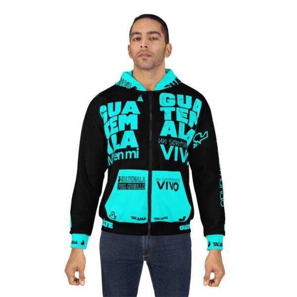 Unisex Zip Hoodie - Guatemala Style, Colorful AOP Design, Perfect Gift for Travelers, Casual Wear, Streetwear, Cultural Pride
