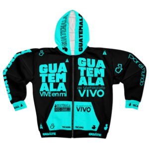Unisex Zip Hoodie - Guatemala Style, Colorful AOP Design, Perfect Gift for Travelers, Casual Wear, Streetwear, Cultural Pride