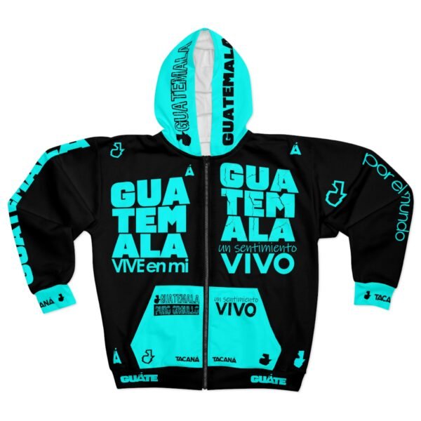 Unisex Zip Hoodie - Guatemala Style, Colorful AOP Design, Perfect Gift for Travelers, Casual Wear, Streetwear, Cultural Pride