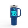 Elegante taza térmica de GUATE, ideal para quienes disfrutan de sus bebidas en movimiento.