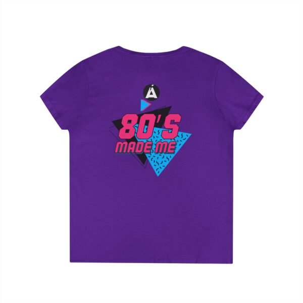 Retro V-Neck T-Shirt with 80's Neon Design, Fun Casual Wear, Perfect for Retro Parties, Birthdays, Gifts for Nostalgia Lovers