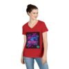 Retro V-Neck T-Shirt with 80's Neon Design, Fun Casual Wear, Perfect for Retro Parties, Birthdays, Gifts for Nostalgia Lovers