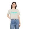 Chic Women's Crop Tee with Turquoise Geometric Design, Stylish Summer Top, Trendy Women's Tee, Casual Wear, Perfect for Festivals, Gifts