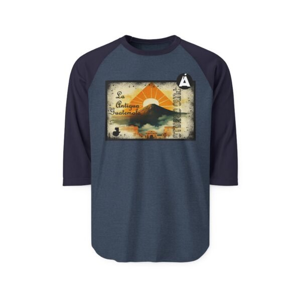 Camiseta de La Antigua Guatemala, manga tres cuartos estilo retro, unisex, para viajeros, ropa de aventura única.