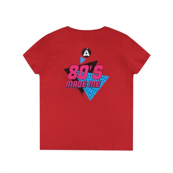 Retro V-Neck T-Shirt with 80's Neon Design, Fun Casual Wear, Perfect for Retro Parties, Birthdays, Gifts for Nostalgia Lovers