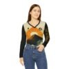 Camisa de manga larga con cuello en V para mujer, inspirada en La Antigua, le da un toque de estilo a tu guardarropa.