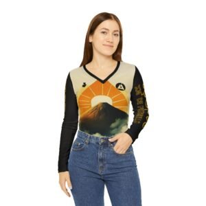 Camisa de manga larga con cuello en V para mujer, inspirada en La Antigua, le da un toque de estilo a tu guardarropa.