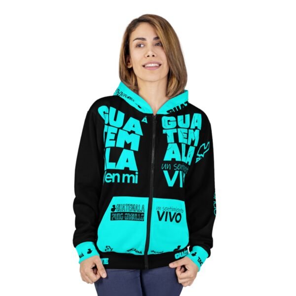 Unisex Zip Hoodie - Guatemala Style, Colorful AOP Design, Perfect Gift for Travelers, Casual Wear, Streetwear, Cultural Pride