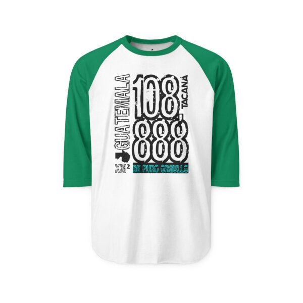 Una camisa unisex de manga tres cuartos con diseño inspirado en Guatemala, su estilo deportivo una excelente adición al guardarropa.