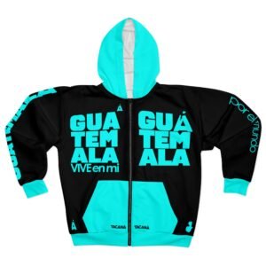 Unisex Zip Hoodie - Guatemala Style, Colorful AOP Design, Perfect Gift for Travelers, Casual Wear, Streetwear, Cultural Pride