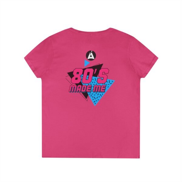 Retro V-Neck T-Shirt with 80's Neon Design, Fun Casual Wear, Perfect for Retro Parties, Birthdays, Gifts for Nostalgia Lovers