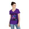 Retro V-Neck T-Shirt with 80's Neon Design, Fun Casual Wear, Perfect for Retro Parties, Birthdays, Gifts for Nostalgia Lovers