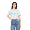 Chic Women's Crop Tee with Turquoise Geometric Design, Stylish Summer Top, Trendy Women's Tee, Casual Wear, Perfect for Festivals, Gifts