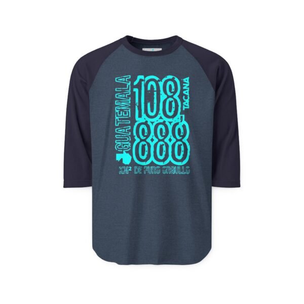 Una camisa unisex de manga tres cuartos inspirada en Guatemala, su estilo deportivo una excelente adición al guardarropa.