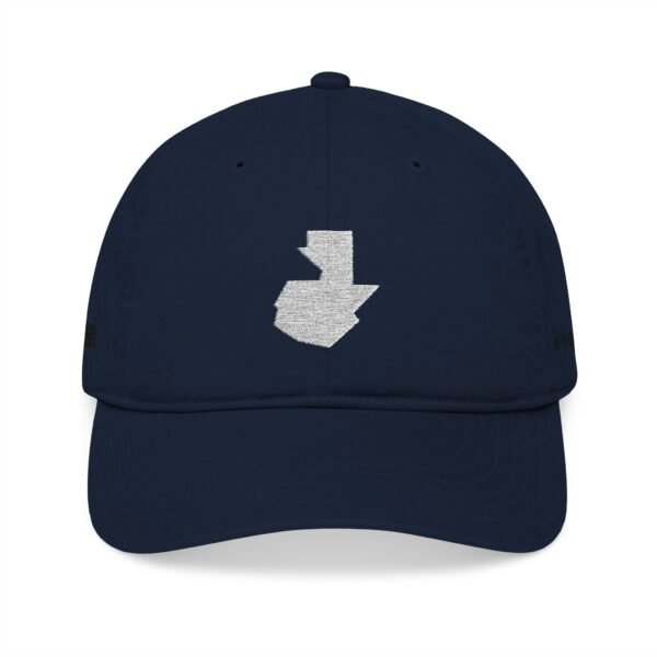Gorra de béisbol orgánica bordada con el mapa de GUATE, un accesorio perfecto para quienes aman la ropa informal.