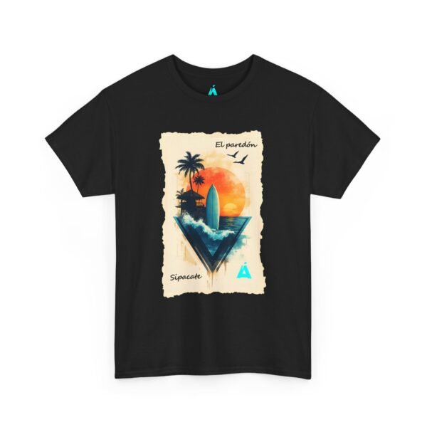 Vive un ambiente tropical con esta camiseta Sunset, unisex, perfecta para los amantes de la playa.