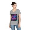 Retro V-Neck T-Shirt with 80's Neon Design, Fun Casual Wear, Perfect for Retro Parties, Birthdays, Gifts for Nostalgia Lovers