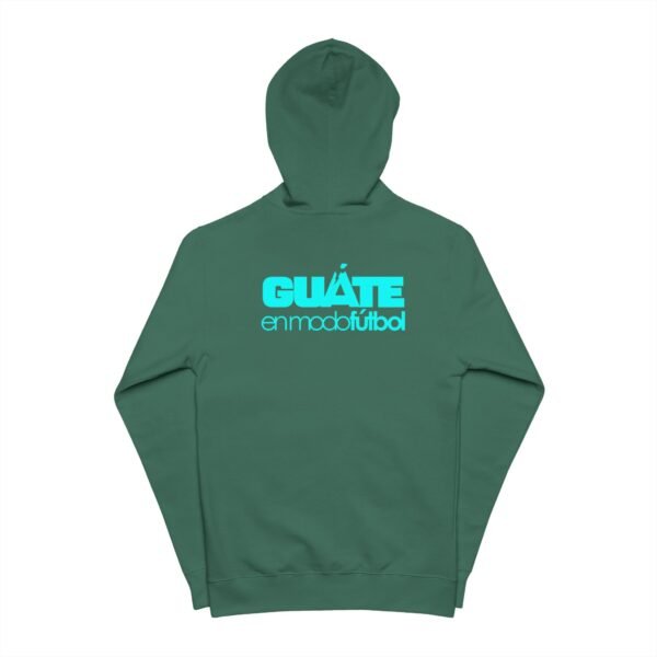 Demuestra tu orgullo guatemalteco con esta sudadera unisex de polar con cremallera, perfecta para aficionados al fútbol y viajeros.