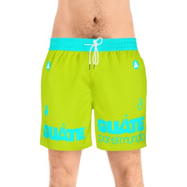 Turquoise Graphic Swim Shorts for Men | Stylish Beachwear, Summer Swim Trunks, Vacation Shorts, Pool Party Attire, Men's Swimwear
