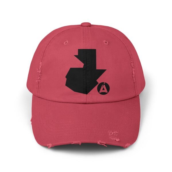 Gorra unisex desgastada y diseño de GUATE, perfecta para aventuras al aire libre.