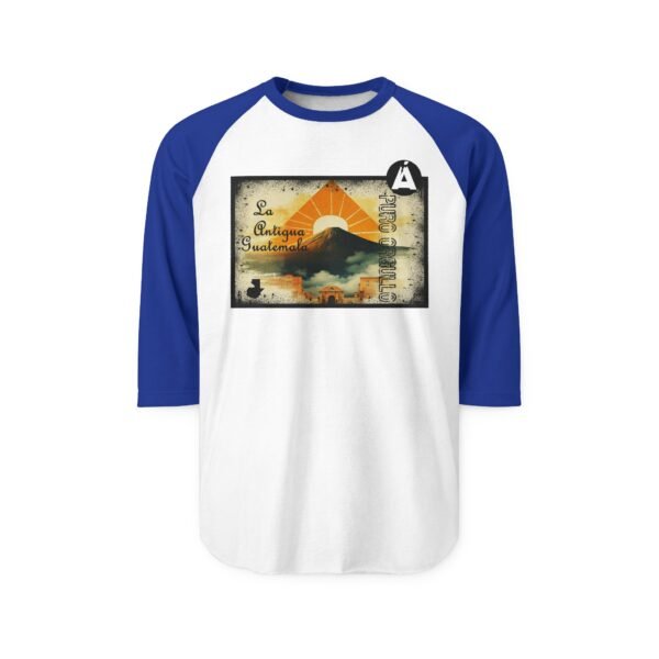Camiseta de La Antigua Guatemala, manga tres cuartos estilo retro, unisex, para viajeros, ropa de aventura única.