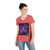 Retro V-Neck T-Shirt with 80's Neon Design, Fun Casual Wear, Perfect for Retro Parties, Birthdays, Gifts for Nostalgia Lovers