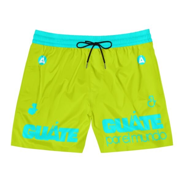 Turquoise Graphic Swim Shorts for Men | Stylish Beachwear, Summer Swim Trunks, Vacation Shorts, Pool Party Attire, Men's Swimwear