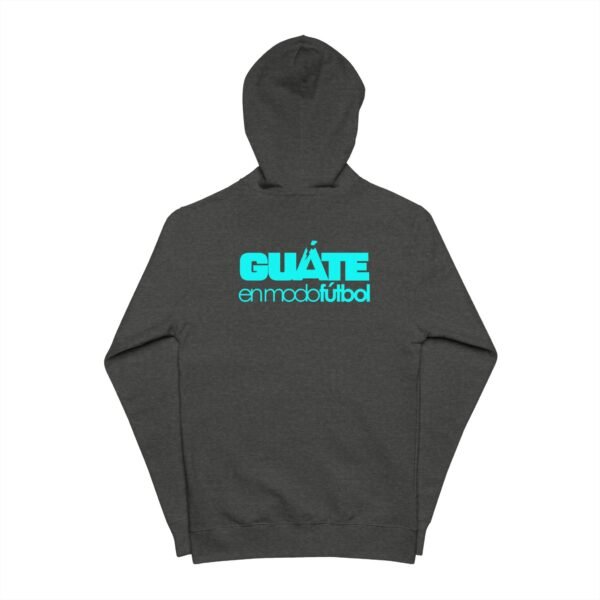 Demuestra tu orgullo guatemalteco con esta sudadera unisex de polar con cremallera, perfecta para aficionados al fútbol y viajeros.