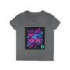Retro V-Neck T-Shirt with 80's Neon Design, Fun Casual Wear, Perfect for Retro Parties, Birthdays, Gifts for Nostalgia Lovers