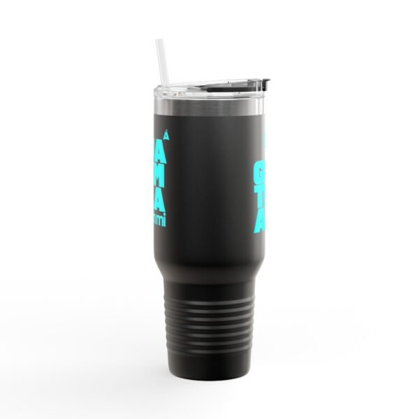 Elegante taza térmica de GUATE, ideal para quienes disfrutan de sus bebidas en movimiento.