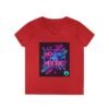 Retro V-Neck T-Shirt with 80's Neon Design, Fun Casual Wear, Perfect for Retro Parties, Birthdays, Gifts for Nostalgia Lovers