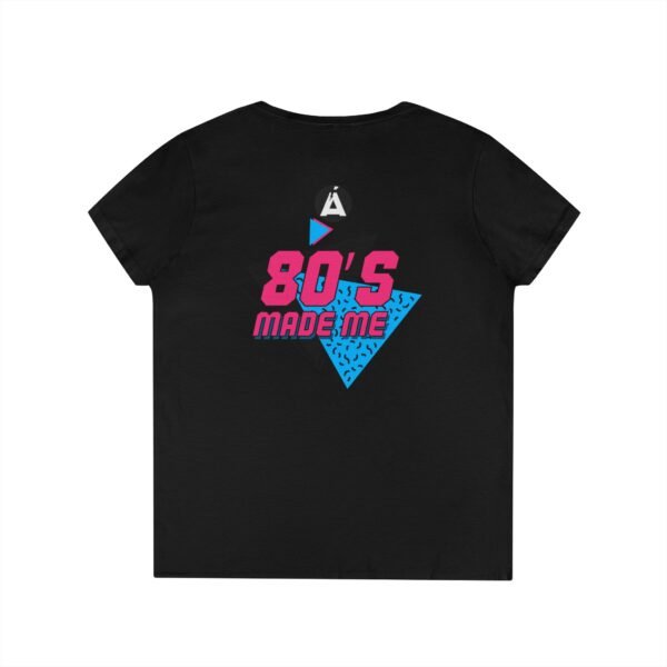 Retro V-Neck T-Shirt with 80's Neon Design, Fun Casual Wear, Perfect for Retro Parties, Birthdays, Gifts for Nostalgia Lovers