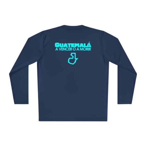 Camiseta unisex ligera manga larga espíritu guatemalteco perfecta para cualquier aficionado al fútbol.