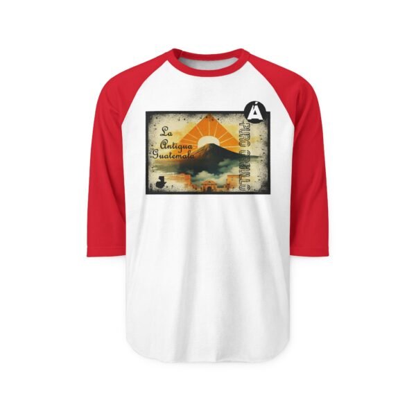 Camiseta de La Antigua Guatemala, manga tres cuartos estilo retro, unisex, para viajeros, ropa de aventura única.