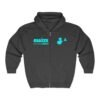 Sudadera deportiva unisex con capucha y cremallera completa con el espíritu futbolístico guatemalteco.