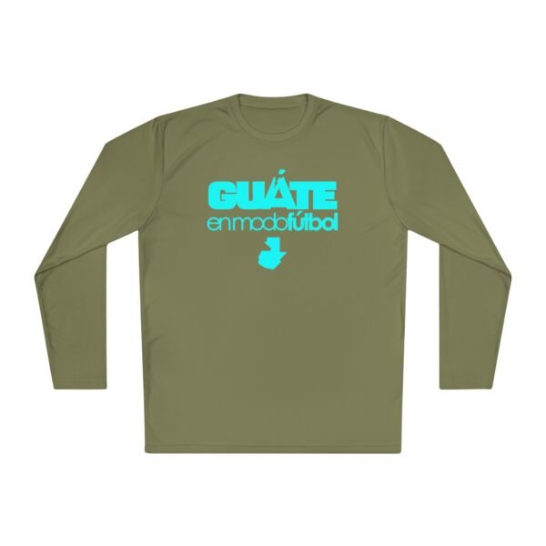 Camiseta unisex ligera manga larga espíritu guatemalteco perfecta para cualquier aficionado al fútbol.