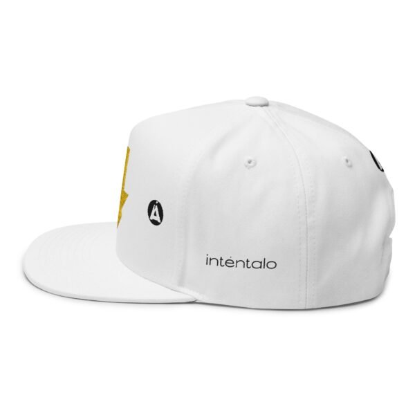 Gorra plana bordada con mapa de GUATE, ideal para aventuras al aire libre.